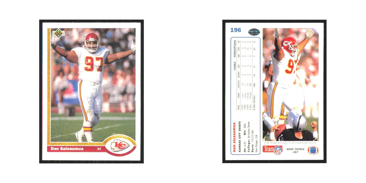 1991 Upper Deck Dan Saleaumua Chiefs #196