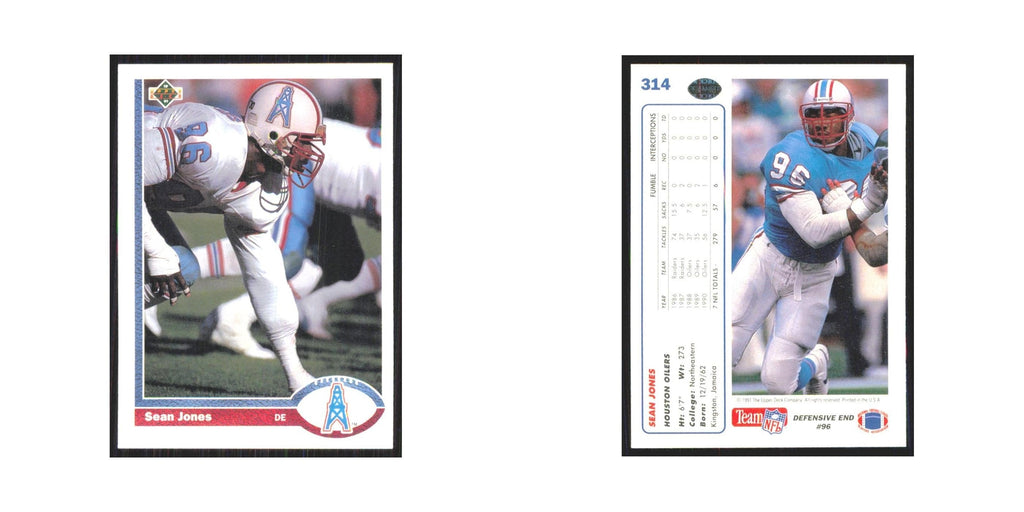 1991 Upper Deck Sean Jones Houston Oilers #314