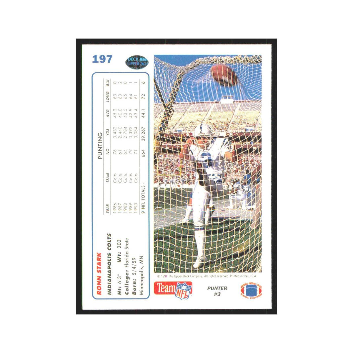 1991 Upper Deck Rohn Stark Colts #197