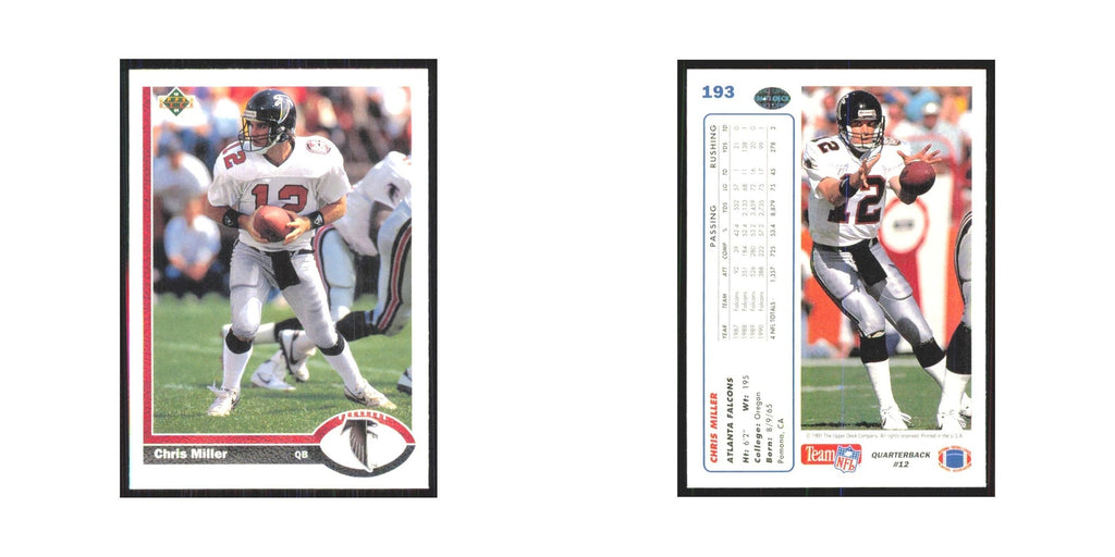 1991 Upper Deck Chris Miller Falcons #193