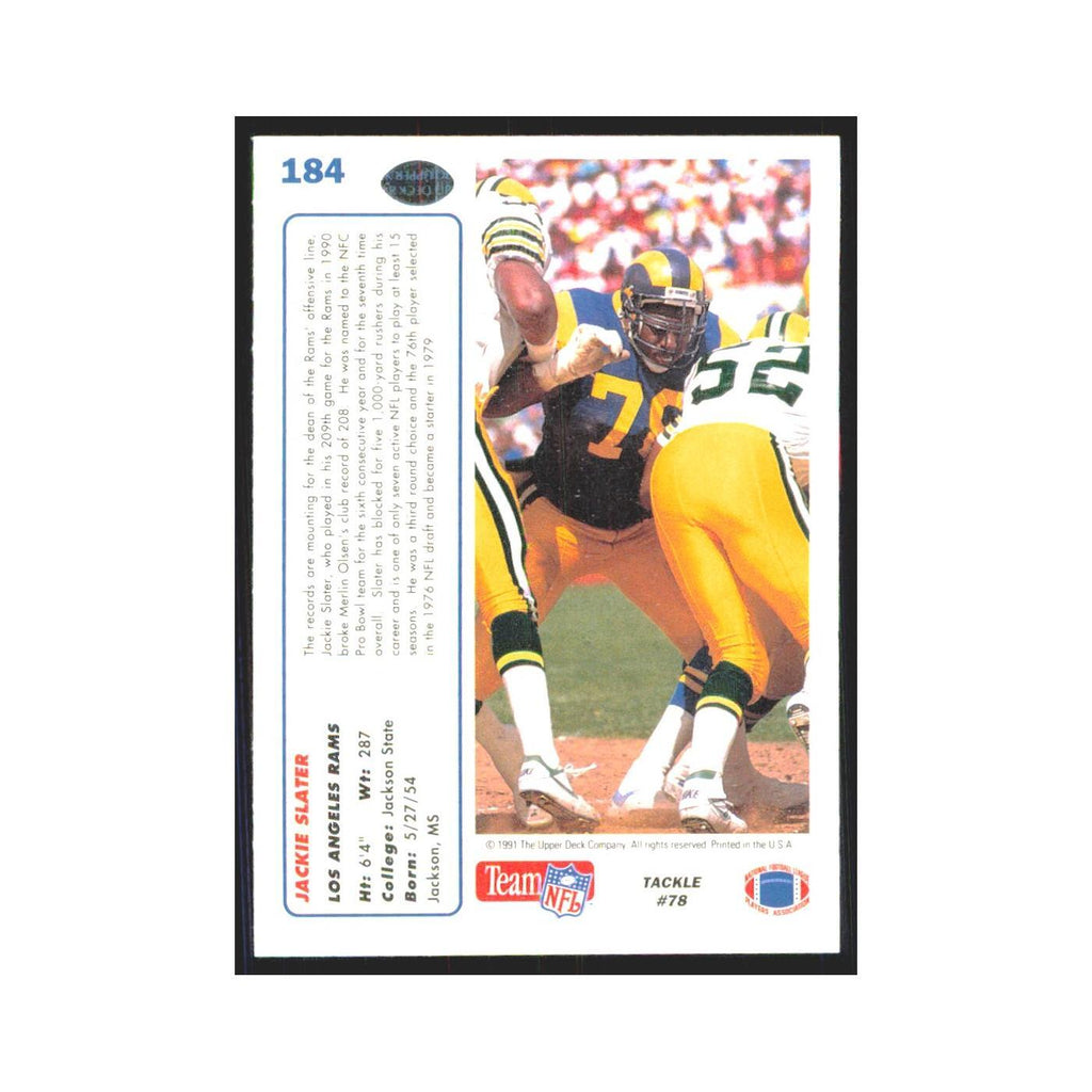 1991 Upper Deck Jackie Slater Rams #184