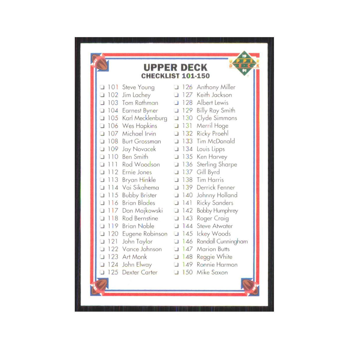 1991 Upper Deck Checklist 151-200 #200