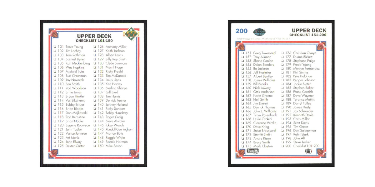 1991 Upper Deck Checklist 151-200 #200
