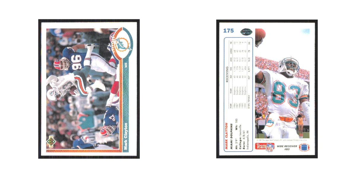 1991 Upper Deck Mark Clayton Dolphins #175