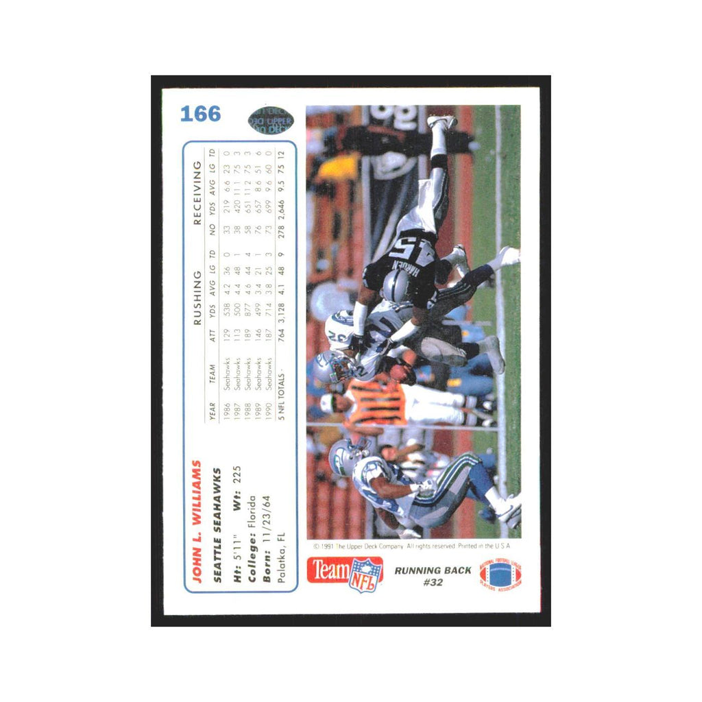 1991 Upper Deck John L. Williams Seahawks #166