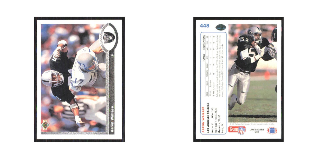 1991 Upper Deck Aaron Wallace Los Angeles Raiders #448