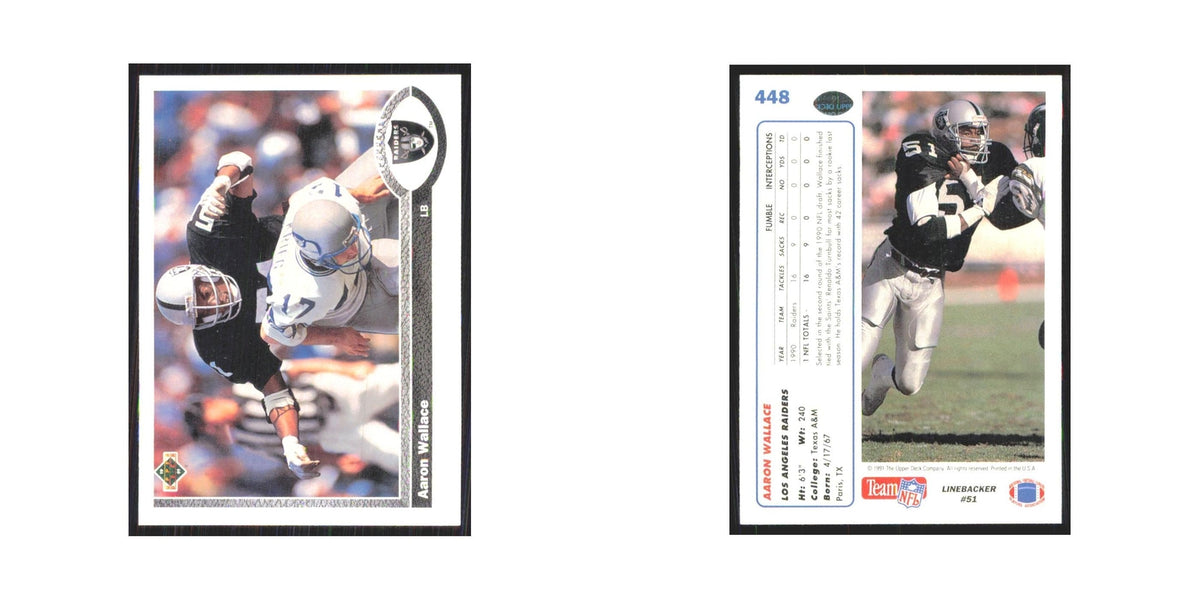 1991 Upper Deck Aaron Wallace Los Angeles Raiders #448
