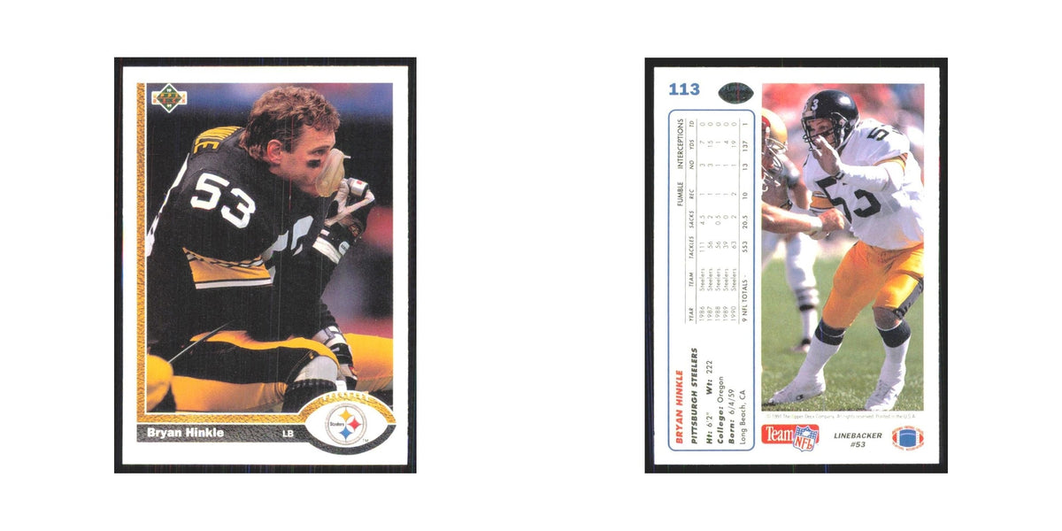 1991 Upper Deck Bryan Hinkle Steelers #113