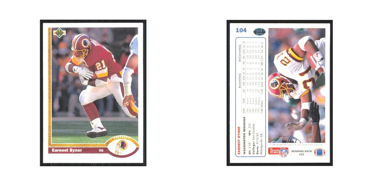 1991 Upper Deck Earnest Byner Redskins #104