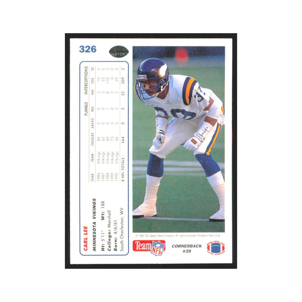 1991 Upper Deck Carl Lee Vikings #326