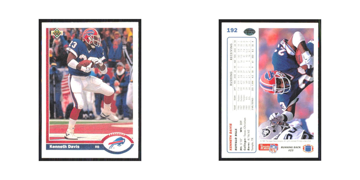 1991 Upper Deck Kenneth Davis Bills #192