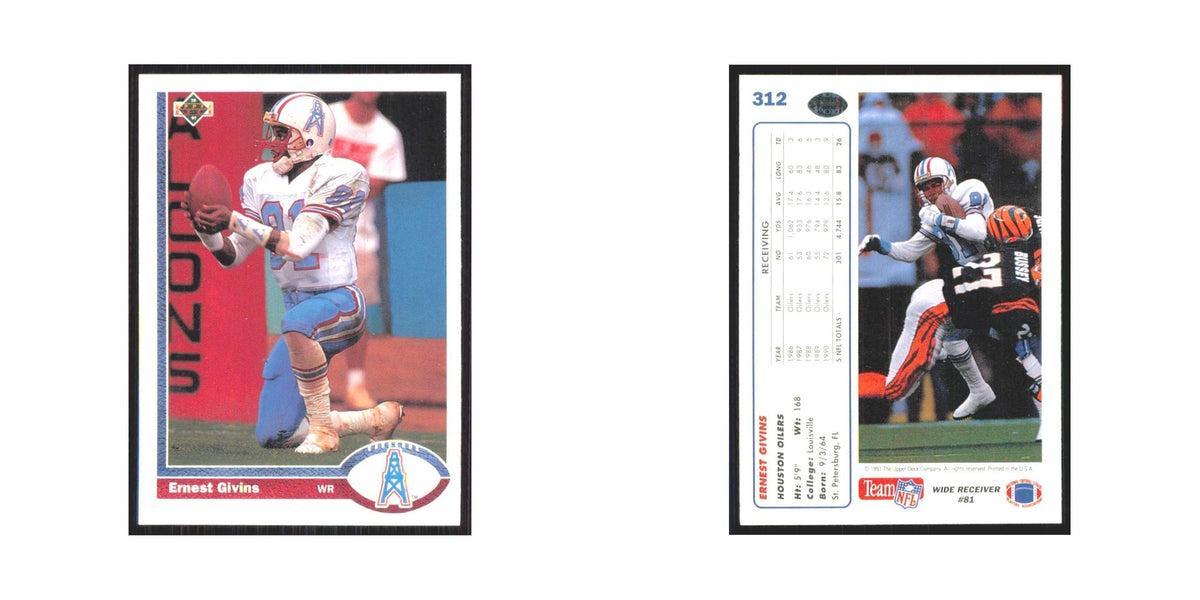 1991 Upper Deck Ernest Givins Houston Oilers #312