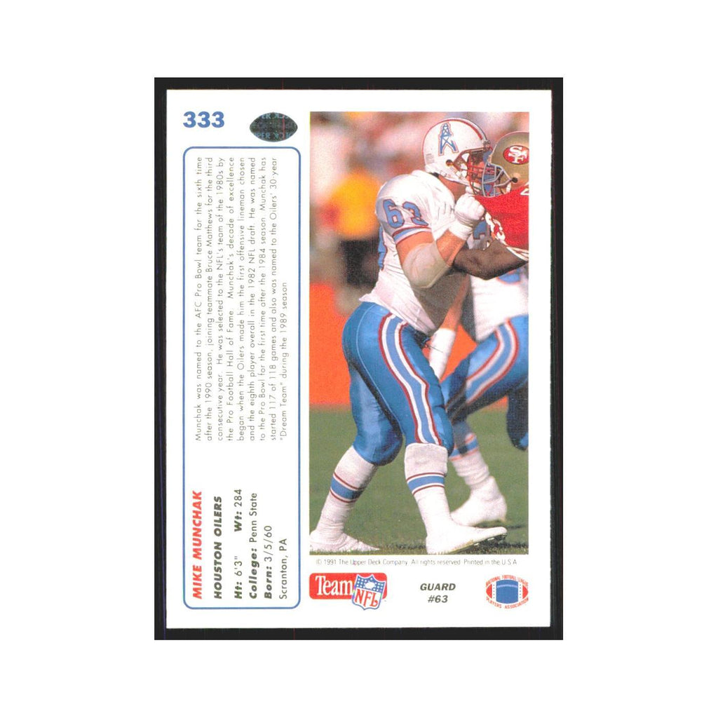 1991 Upper Deck Mike Munchak Houston Oilers #333