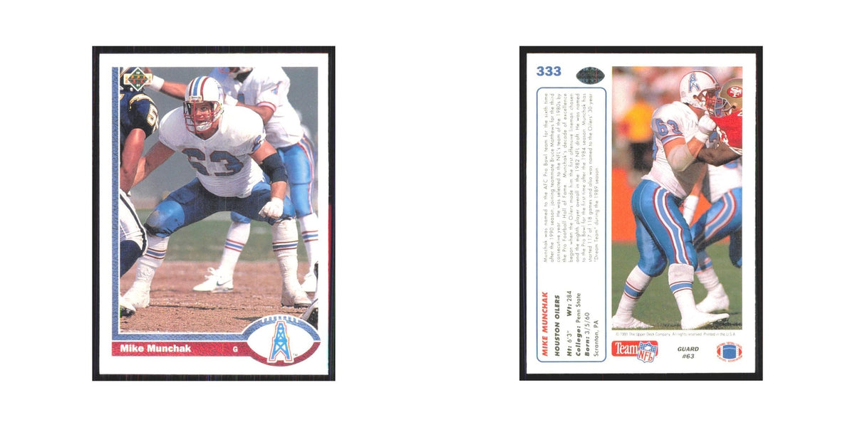 1991 Upper Deck Mike Munchak Houston Oilers #333