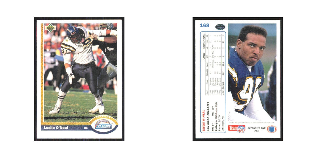 1991 Upper Deck Leslie O'Neal San Diego Chargers #168