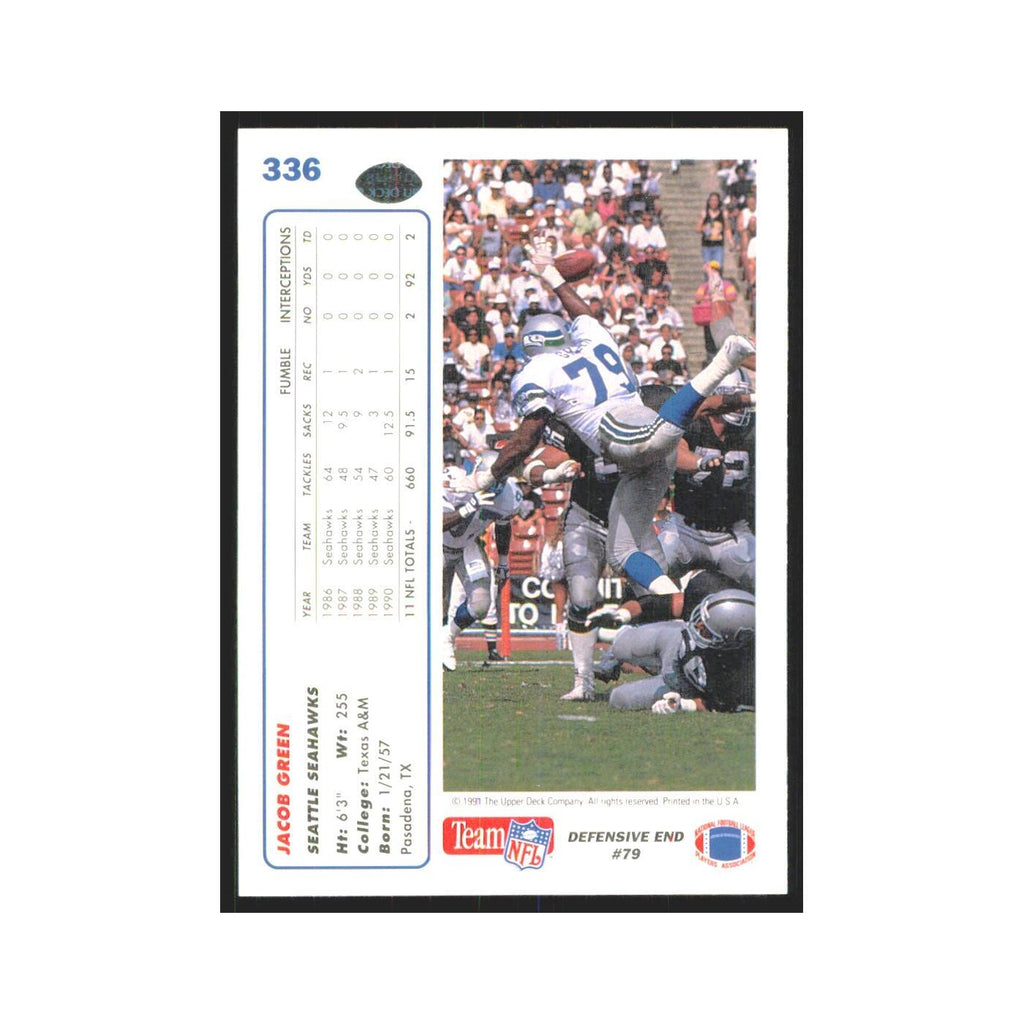 1991 Upper Deck Jacob Green Seahawks #336