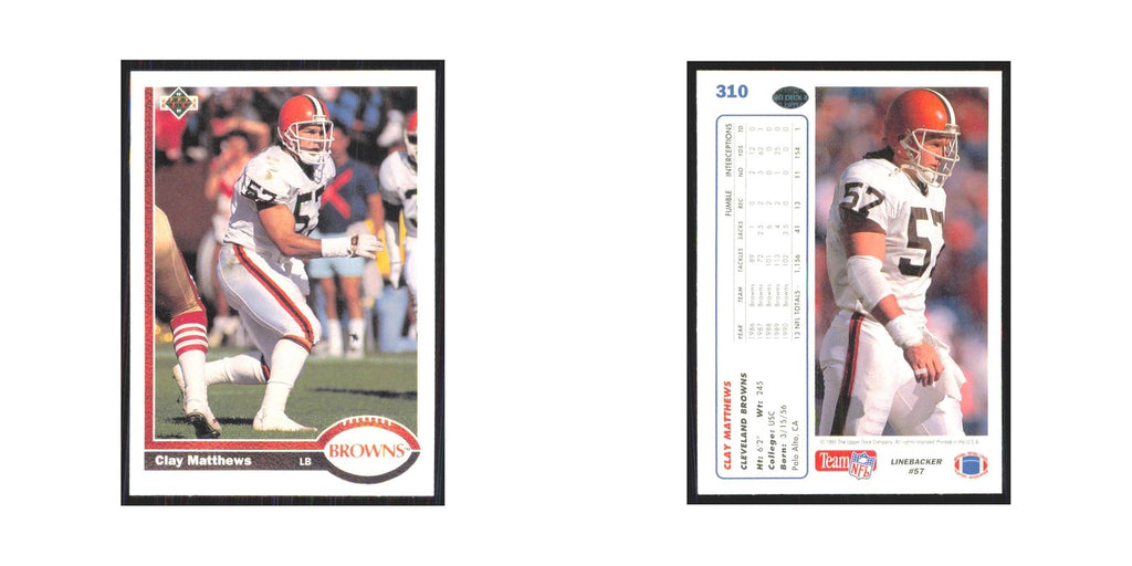 1991 Upper Deck Clay Matthews Browns #310