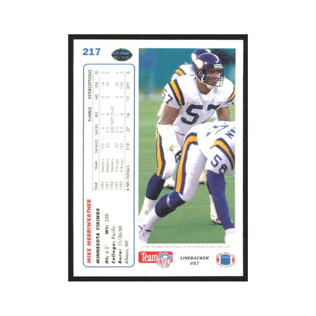 1991 Upper Deck Mike Merriweather Vikings #217