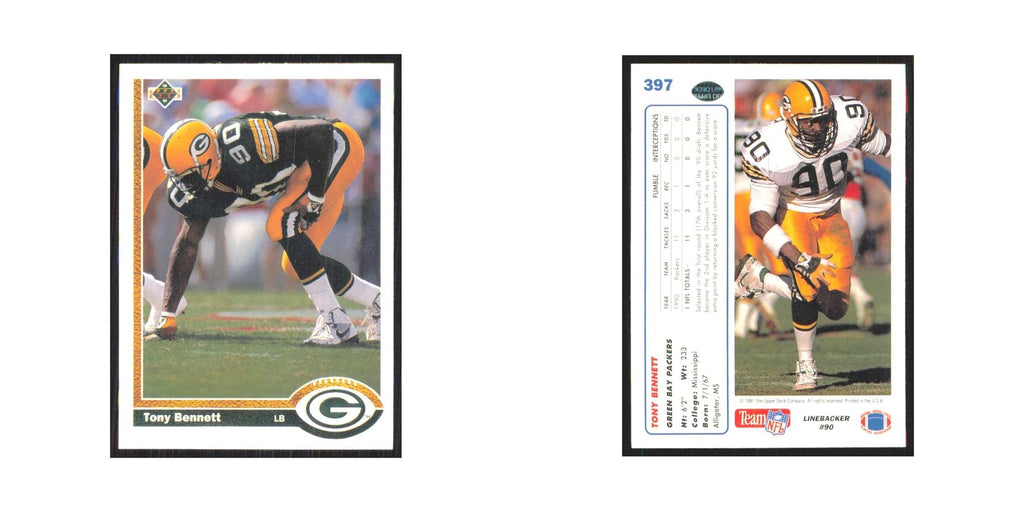 1991 Upper Deck Tony Bennett Packers #397
