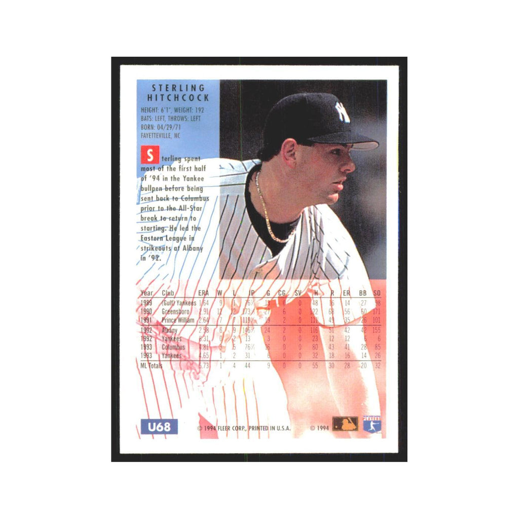 Sterling Hitchcock 1994 Fleer Update #U68 New York Yankees Baseball Card NM