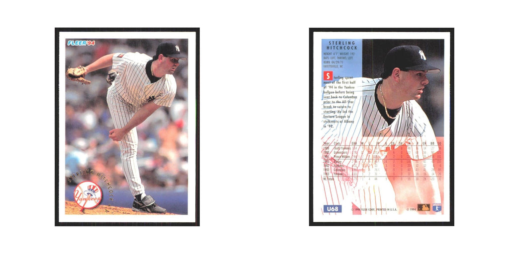 Sterling Hitchcock 1994 Fleer Update #U68 New York Yankees Baseball Card NM