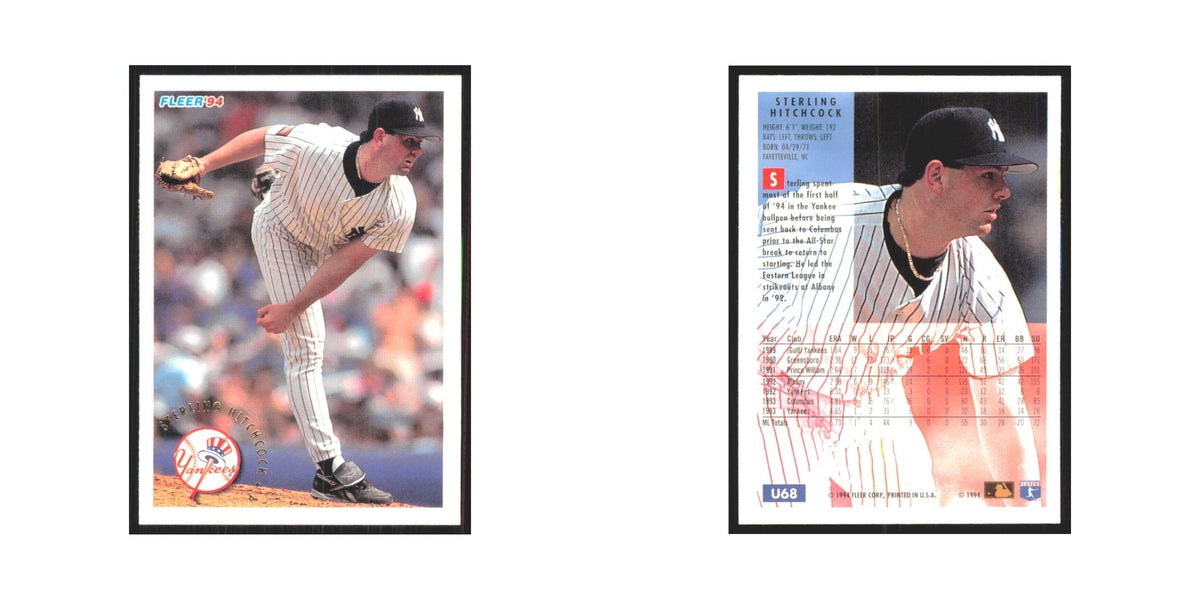Sterling Hitchcock 1994 Fleer Update #U68 New York Yankees Baseball Card NM