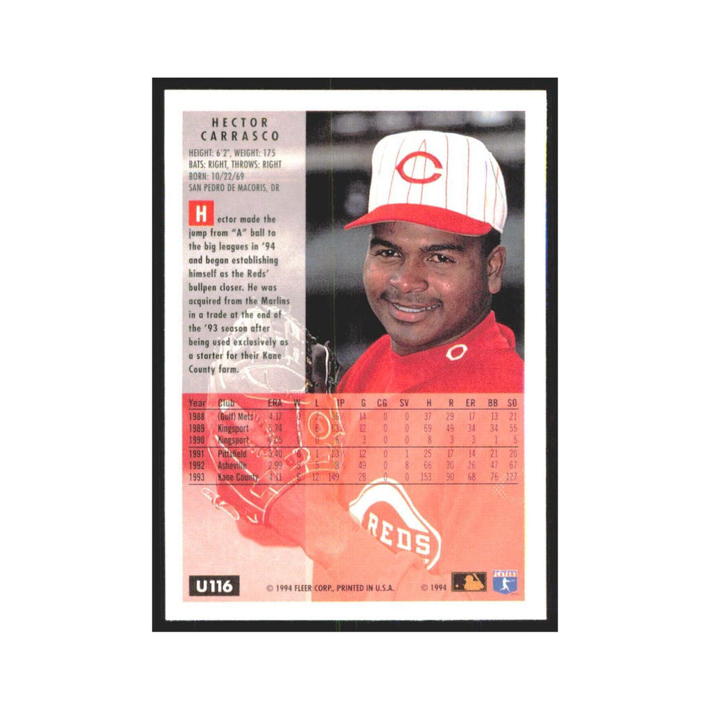 Hector Carrasco 1994 Fleer Update #U116 Cincinnati Reds Baseball Card NM