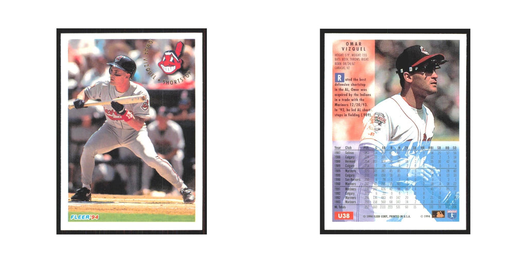 Omar Vizquel 1994 Fleer Update #U38 Cleveland Indians Baseball Card NM