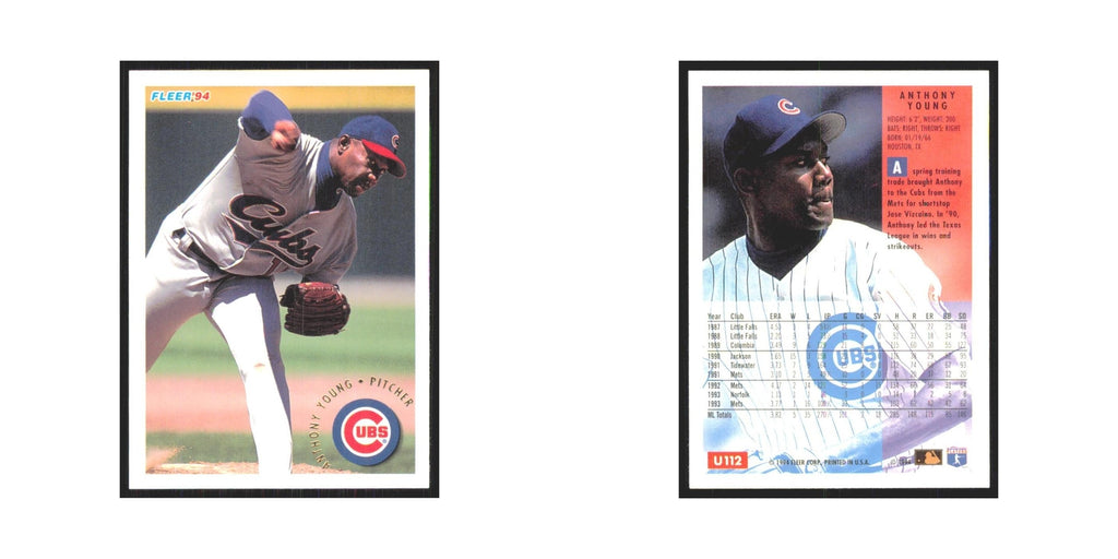 Anthony Young 1994 Fleer Update #U112 Chicago Cubs Baseball Card NM