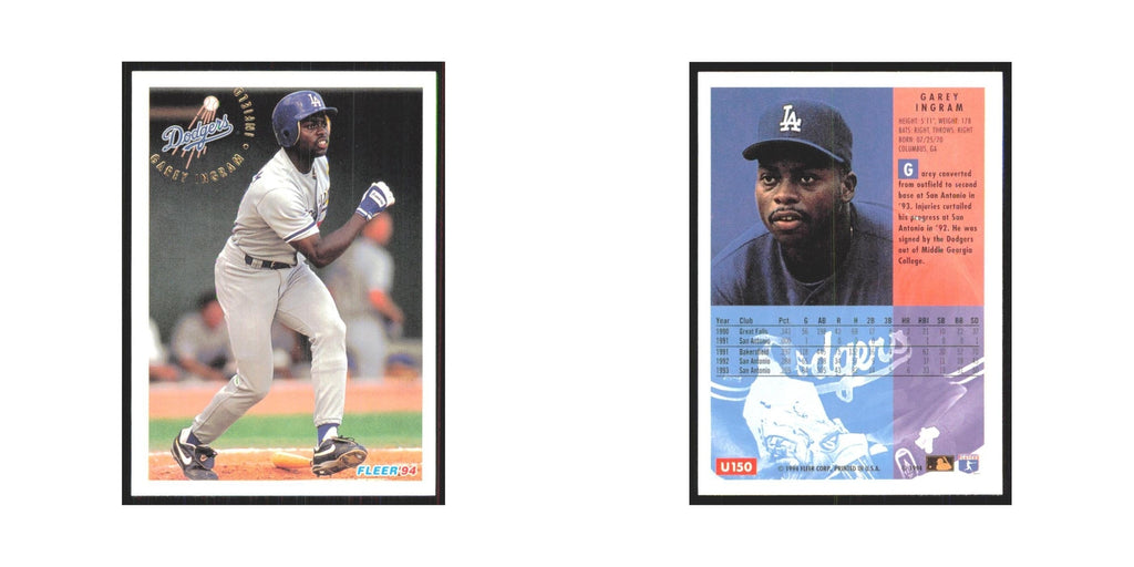 Garey Ingram Rookie 1994 Fleer Update #U150 Los Angeles Dodgers Baseball Card NM