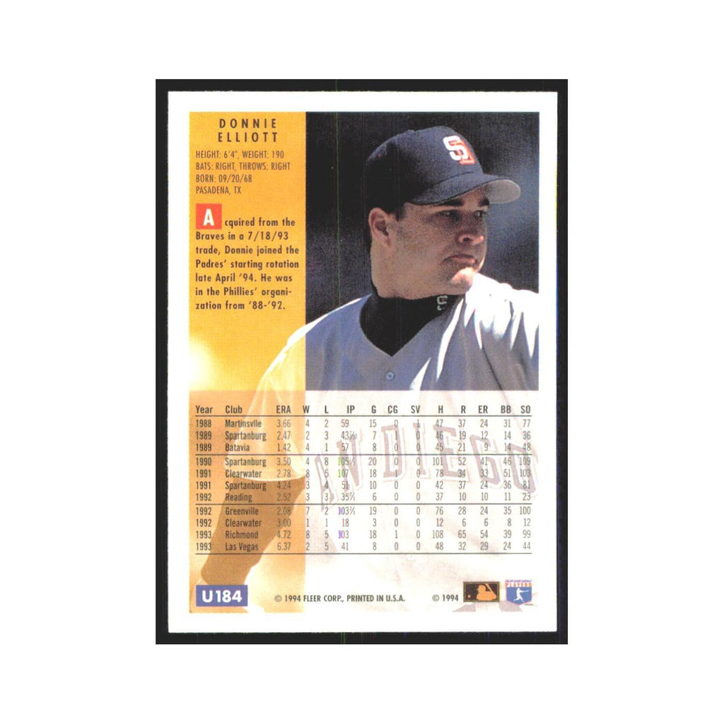 Donnie Elliott 1994 Fleer Update #U184 San Diego Padres Baseball Card NM