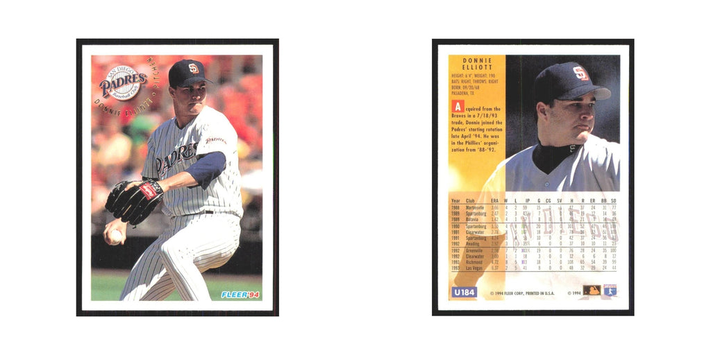 Donnie Elliott 1994 Fleer Update #U184 San Diego Padres Baseball Card NM