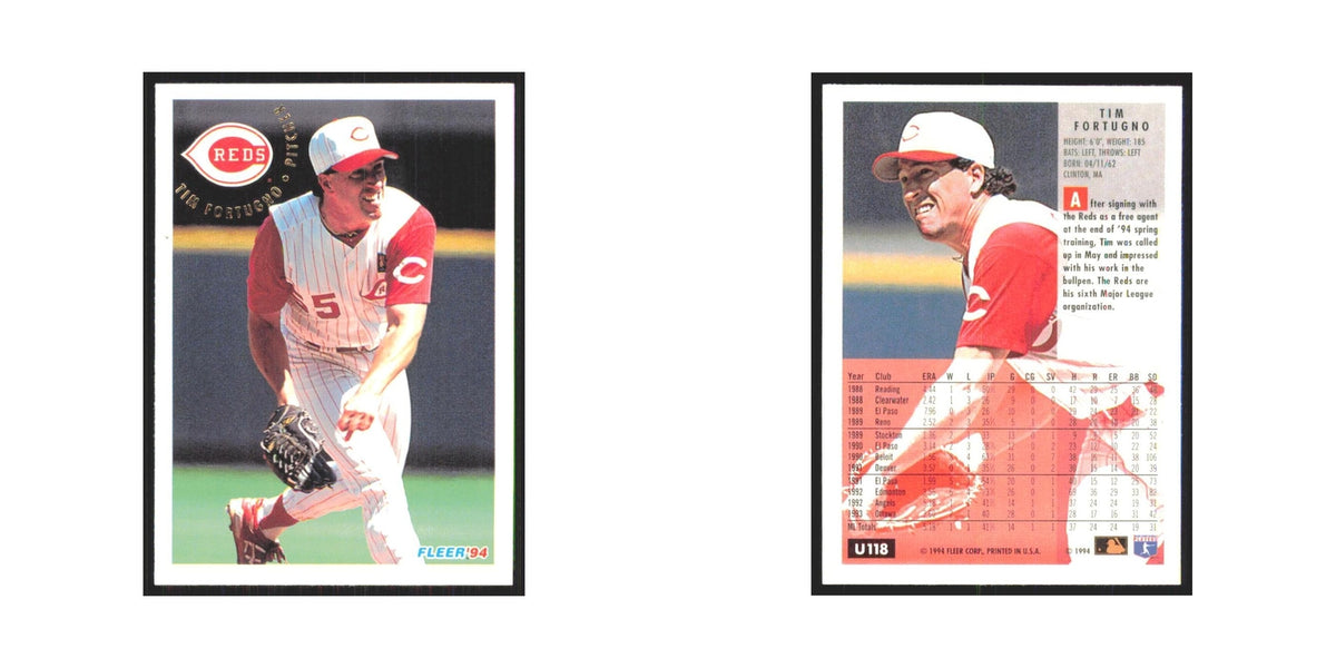 Tim Fortugno 1994 Fleer Update #U118 Cincinnati Reds Baseball Card NM