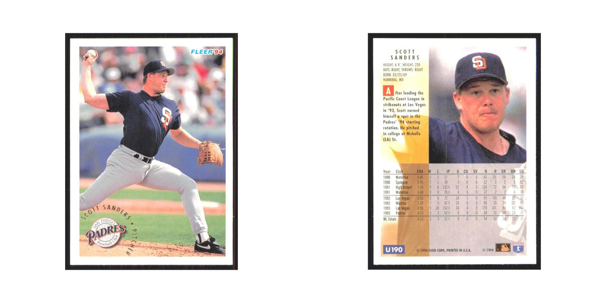 Scott Sanders 1994 Fleer Update #U190 San Diego Padres Baseball Card NM