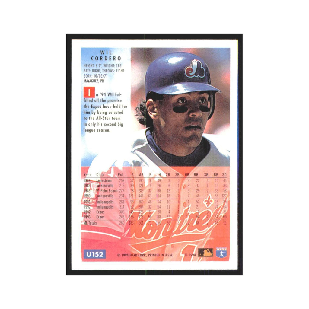 Wil Cordero 1994 Fleer Update #U152 Montreal Expos Baseball Card NM