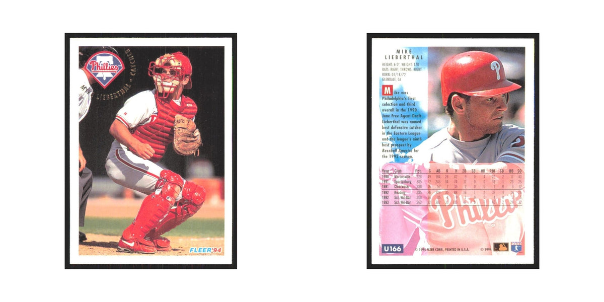 Mike Lieberthal 1994 Fleer Update #U166 Philadelphia Phillies Baseball Card NM