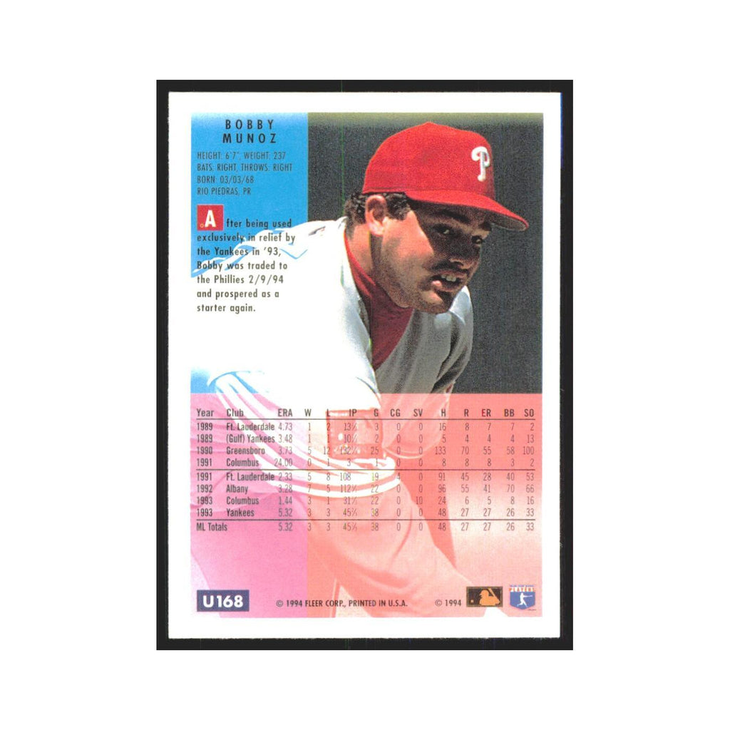 Bobby Munoz 1994 Fleer Update #U168 Philadelphia Phillies Baseball Card NM
