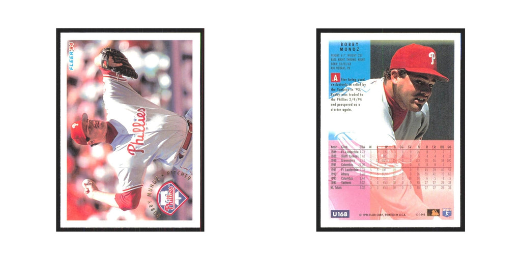 Bobby Munoz 1994 Fleer Update #U168 Philadelphia Phillies Baseball Card NM