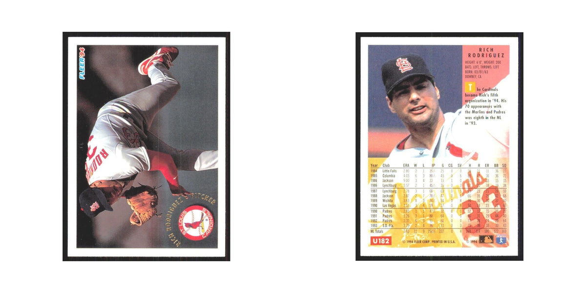 Rich Rodriguez 1994 Fleer Update #U182 St. Louis Cardinals Baseball Card NM