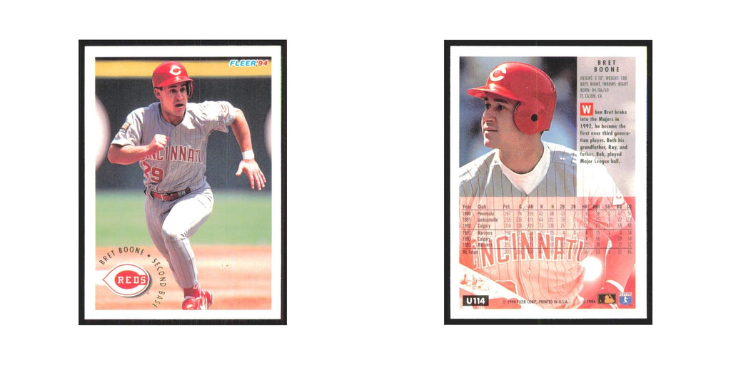 Bret Boone 1994 Fleer Update #U114 Cincinnati Reds Baseball Card NM