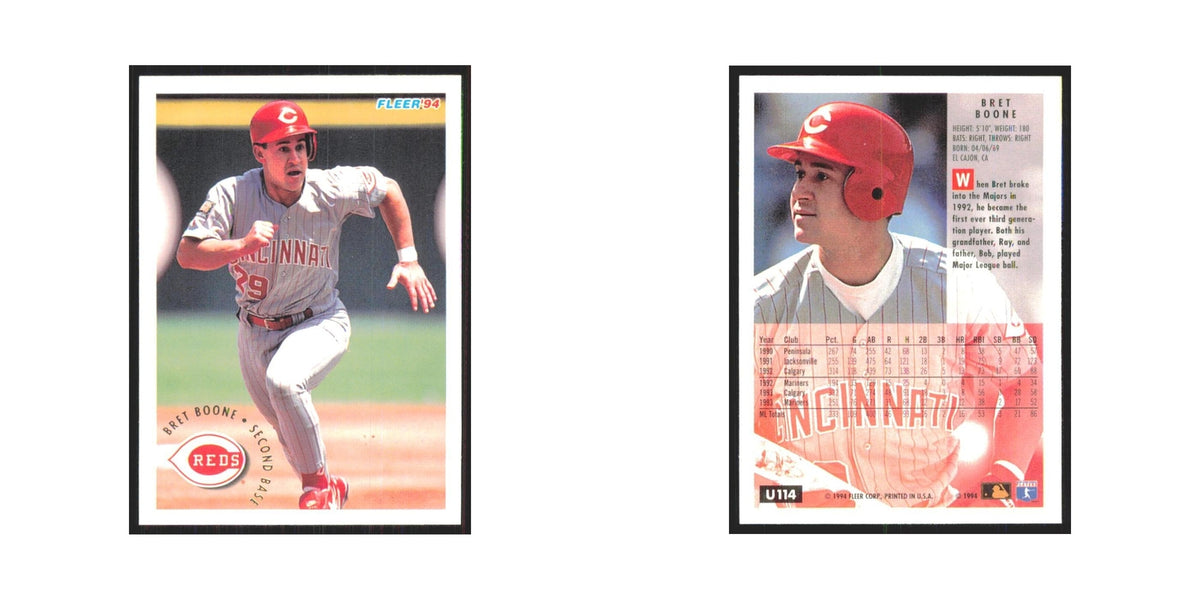 Bret Boone 1994 Fleer Update #U114 Cincinnati Reds Baseball Card NM