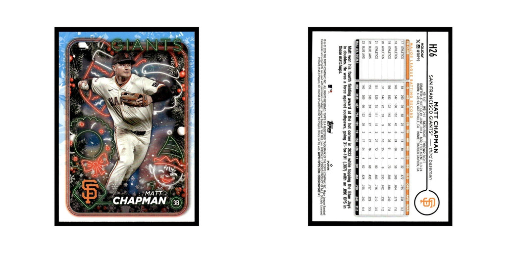 Matt Chapman 2024 Topps Holiday #H26 San Francisco Giants Baseball Card NM