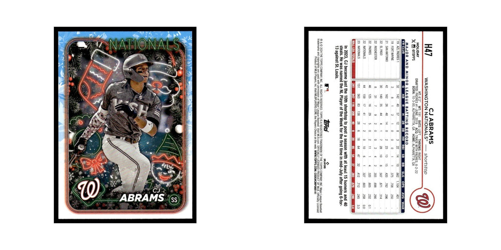 CJ Abrams 2024 Topps Holiday #H47 Washington Nationals Baseball Card NM