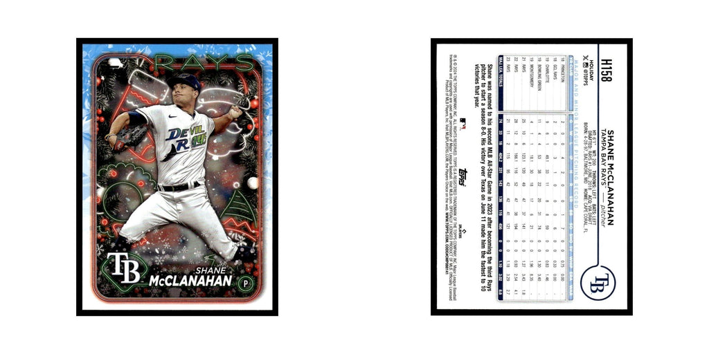 Shane McClanahan 2024 Topps Holiday #H158 Tampa Bay Rays Baseball Card NM