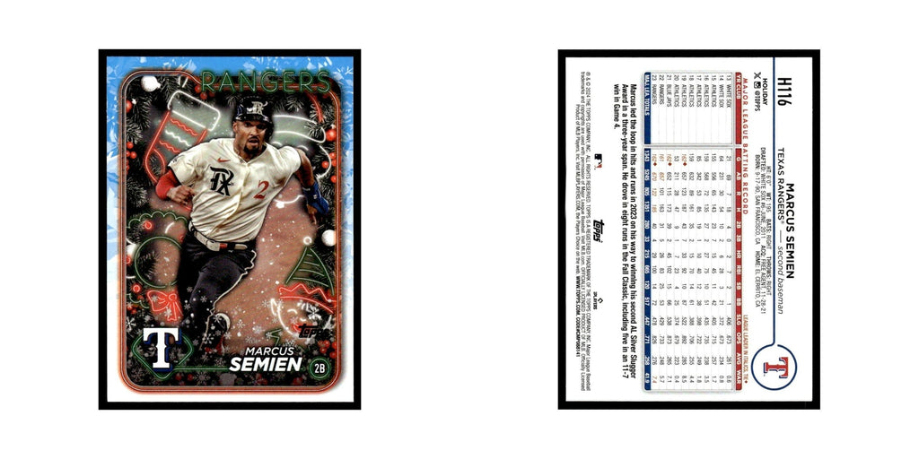 Marcus Semien 2024 Topps Holiday #H116 Texas Rangers Baseball Card NM