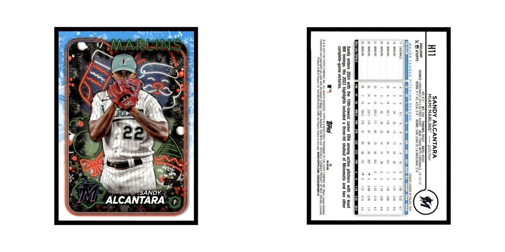 Sandy Alcantara 2024 Topps Holiday #H11 Miami Marlins Baseball Card NM