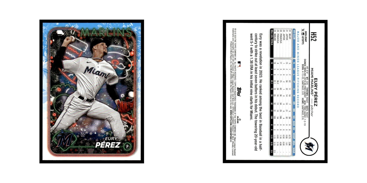 Eury Perez 2024 Topps Holiday #H52 Miami Marlins Baseball Card NM
