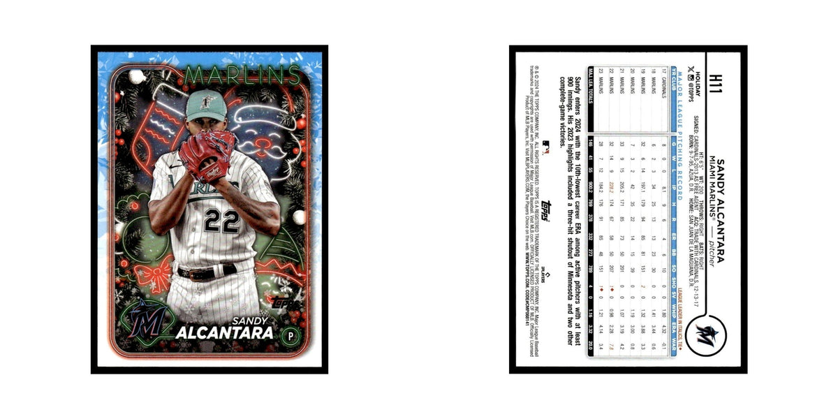 Sandy Alcantara 2024 Topps Holiday #H11 Miami Marlins Baseball Card NM