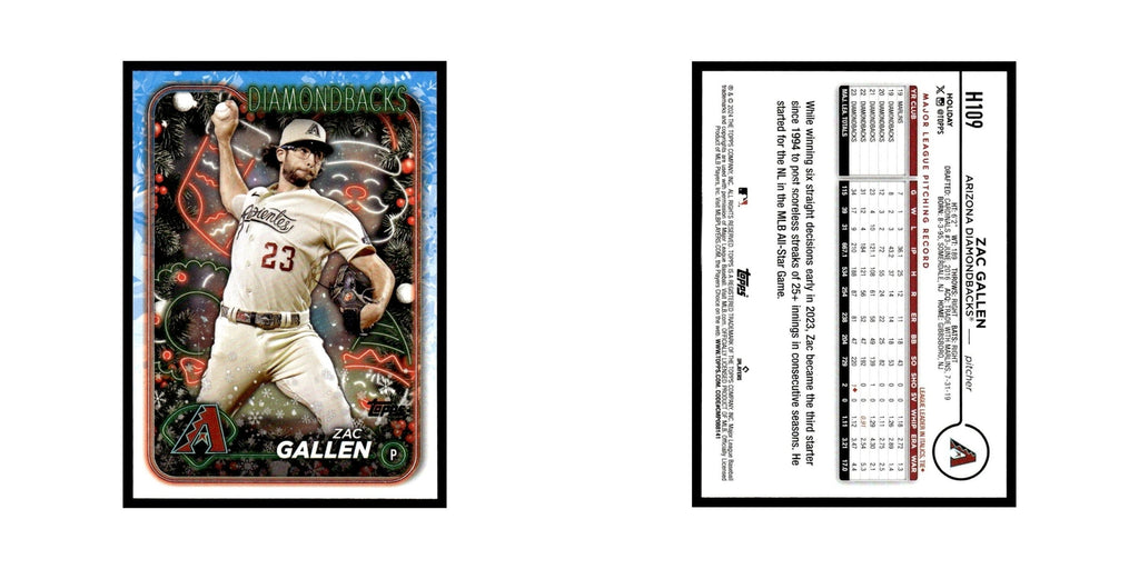 Zac Gallen 2024 Topps Holiday #H109 Arizona Diamondbacks Baseball Card NM
