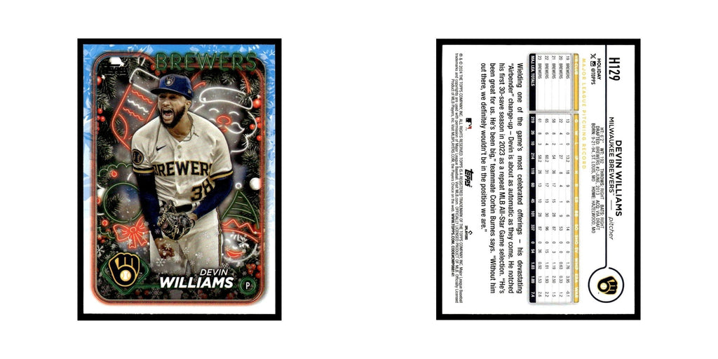 Devin Williams 2024 Topps Holiday #H129 Milwaukee Brewers Baseball Card NM